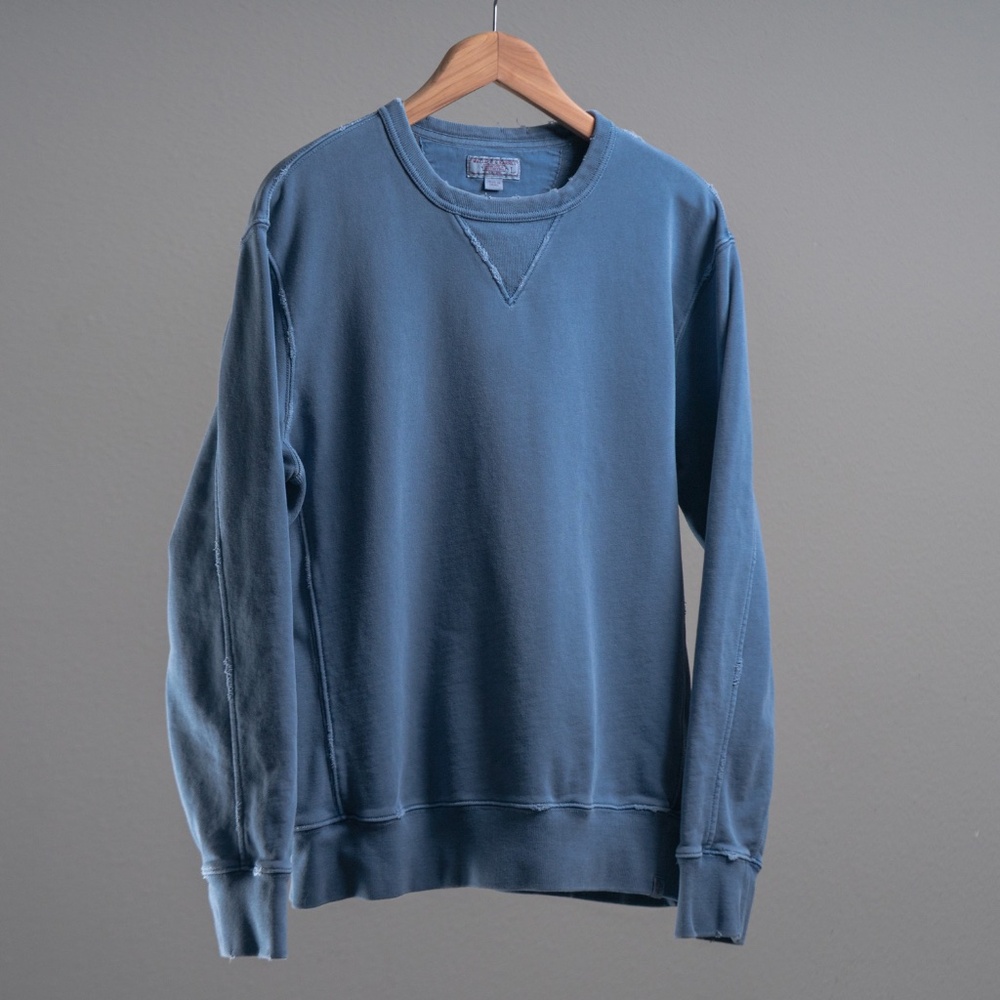 J. Crew Men's Lg Blue Sweater Wallace & Barnes Weathered Pullover